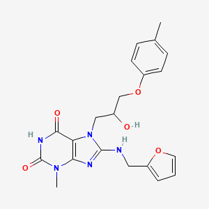 8-[(furan-2-ylmethyl)amino]-6-hydroxy-7-[2-hydroxy-3-(4-methylphenoxy)propyl]-3-methyl-3,7-dihydro-2H-purin-2-one