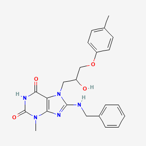 molecular formula C23H25N5O4 B7783686 8-(benzylamino)-7-[2-hydroxy-3-(4-methylphenoxy)propyl]-3-methyl-3,7-dihydro-1H-purine-2,6-dione 