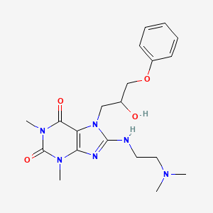 molecular formula C20H28N6O4 B7783694 8-{[2-(dimethylamino)ethyl]amino}-7-(2-hydroxy-3-phenoxypropyl)-1,3-dimethyl-3,7-dihydro-1H-purine-2,6-dione 