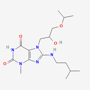 molecular formula C17H29N5O4 B7783713 7-(2-hydroxy-3-isopropoxypropyl)-3-methyl-8-[(3-methylbutyl)amino]-3,7-dihydro-1H-purine-2,6-dione 