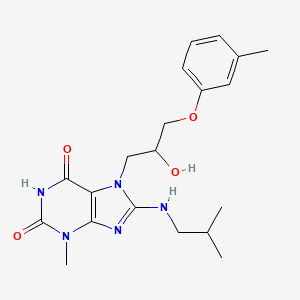 molecular formula C20H27N5O4 B7783736 7-[2-hydroxy-3-(3-methylphenoxy)propyl]-8-(isobutylamino)-3-methyl-3,7-dihydro-1H-purine-2,6-dione 