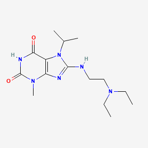 molecular formula C15H26N6O2 B7783741 8-{[2-(diethylamino)ethyl]amino}-6-hydroxy-3-methyl-7-(propan-2-yl)-3,7-dihydro-2H-purin-2-one 