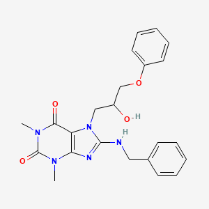 molecular formula C23H25N5O4 B7783752 8-(benzylamino)-7-(2-hydroxy-3-phenoxypropyl)-1,3-dimethyl-3,7-dihydro-1H-purine-2,6-dione 