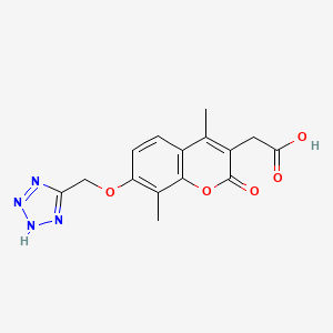molecular formula C15H14N4O5 B7783797 [4,8-dimethyl-2-oxo-7-(1H-tetrazol-5-ylmethoxy)-2H-chromen-3-yl]acetic acid 