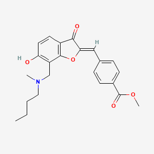 molecular formula C23H25NO5 B7783805 methyl 4-{(Z)-[7-{[butyl(methyl)amino]methyl}-6-hydroxy-3-oxo-1-benzofuran-2(3H)-ylidene]methyl}benzoate 