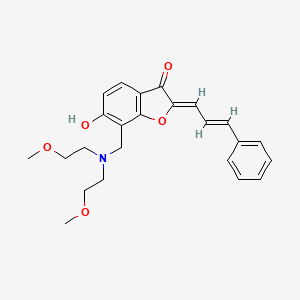 (2Z)-7-{[bis(2-methoxyethyl)amino]methyl}-6-hydroxy-2-[(2E)-3-phenylprop-2-en-1-ylidene]-1-benzofuran-3(2H)-one