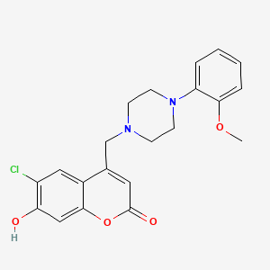 molecular formula C21H21ClN2O4 B7783842 6-chloro-7-hydroxy-4-{[4-(2-methoxyphenyl)piperazin-1-yl]methyl}-2H-chromen-2-one 