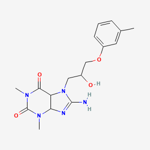 molecular formula C17H23N5O4 B7783860 8-amino-7-[2-hydroxy-3-(3-methylphenoxy)propyl]-1,3-dimethyl-3,4,5,7-tetrahydro-1H-purine-2,6-dione 