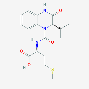 molecular formula C17H23N3O4S B7783884 N-{[(2S)-3-oxo-2-(propan-2-yl)-3,4-dihydroquinoxalin-1(2H)-yl]carbonyl}-L-methionine 