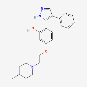 molecular formula C23H27N3O2 B7783885 5-[2-(4-methylpiperidin-1-yl)ethoxy]-2-(4-phenyl-1H-pyrazol-5-yl)phenol 