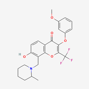 7-hydroxy-3-(3-methoxyphenoxy)-8-((2-methylpiperidin-1-yl)methyl)-2-(trifluoromethyl)-4H-chromen-4-one