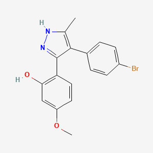 molecular formula C17H15BrN2O2 B7783916 2-[4-(4-bromophenyl)-5-methyl-1H-pyrazol-3-yl]-5-methoxyphenol 
