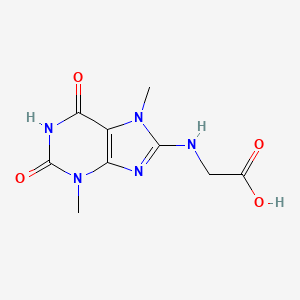 molecular formula C9H11N5O4 B7783930 2-((3,7-dimethyl-2,6-dioxo-2,3,6,7-tetrahydro-1H-purin-8-yl)amino)acetic acid 