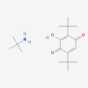 molecular formula C18H31NO3 B7783950 2,5-Ditert-butyl-3-hydroxycyclohexa-2,5-diene-1,4-dione;2-methylpropan-2-amine 