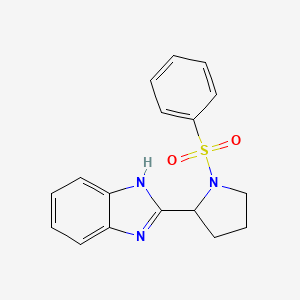 molecular formula C17H17N3O2S B7783958 2-[1-(phenylsulfonyl)pyrrolidin-2-yl]-1H-benzimidazole 