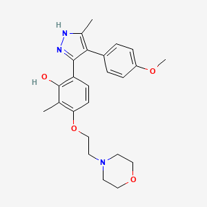 6-[4-(4-methoxyphenyl)-3-methyl-1H-pyrazol-5-yl]-2-methyl-3-[2-(morpholin-4-yl)ethoxy]phenol