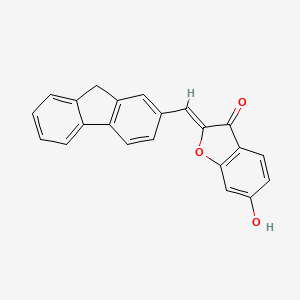 molecular formula C22H14O3 B7783967 (2Z)-2-(9H-fluoren-2-ylmethylidene)-6-hydroxy-1-benzofuran-3(2H)-one 