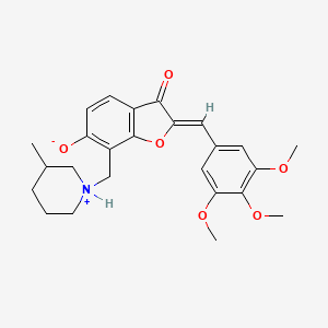 molecular formula C25H29NO6 B7784016 (2Z)-7-[(3-methylpiperidinium-1-yl)methyl]-3-oxo-2-(3,4,5-trimethoxybenzylidene)-2,3-dihydro-1-benzofuran-6-olate 