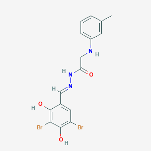 molecular formula C16H15Br2N3O3 B7784061 (E)-N'-(3,5-Dibromo-2,4-dihydroxybenzylidene)-2-(m-tolylamino)acetohydrazide 