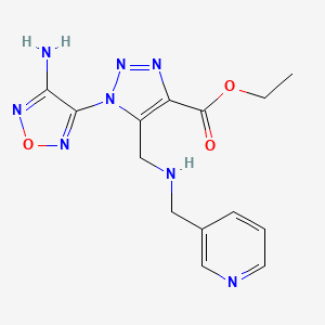molecular formula C14H16N8O3 B7784101 Ethyl 1-(4-amino-1,2,5-oxadiazol-3-yl)-5-{[(3-pyridylmethyl)amino]methyl}-1H-1,2,3-triazole-4-carboxylate 