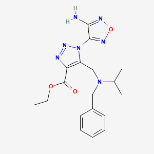 molecular formula C18H23N7O3 B7784118 Ethyl 1-(4-amino-1,2,5-oxadiazol-3-yl)-5-{[benzyl(isopropyl)amino]methyl}-1H-1,2,3-triazole-4-carboxylate 