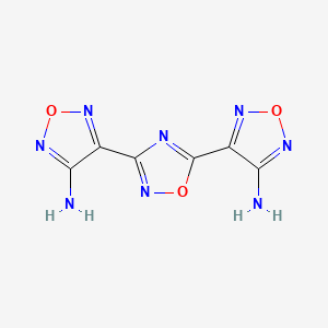 molecular formula C6H4N8O3 B7784162 1,2,4-Oxadiazole, 3,5-bis(4-amino-1,2,5-oxadiazol-3-yl)- 