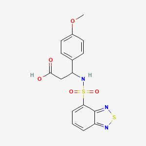 molecular formula C16H15N3O5S2 B7784210 3-[(2,1,3-Benzothiadiazol-4-ylsulfonyl)amino]-3-(4-methoxyphenyl)propanoic acid 