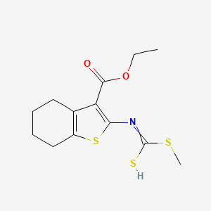 N-(3-ethoxycarbonyl-4,5,6,7-tetrahydro-1-benzothiophen-2-yl)-1-methylsulfanylmethanimidothioic acid