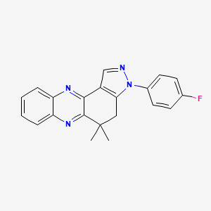 molecular formula C21H17FN4 B7784230 3-(4-fluorophenyl)-5,5-dimethyl-4,5-dihydro-3H-pyrazolo[4,3-a]phenazine 