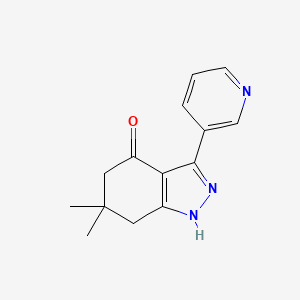 molecular formula C14H15N3O B7784268 6,6-dimethyl-3-pyridin-3-yl-5,7-dihydro-1H-indazol-4-one 