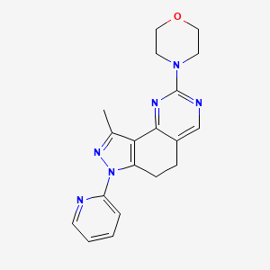 molecular formula C19H20N6O B7784328 4-(9-Methyl-7-pyridin-2-yl-5,6-dihydropyrazolo[3,4-h]quinazolin-2-yl)morpholine 