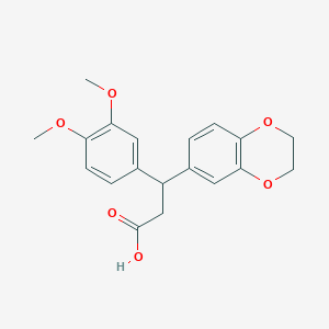 molecular formula C19H20O6 B7784334 3-(2,3-Dihydro-1,4-benzodioxin-6-yl)-3-(3,4-dimethoxyphenyl)propanoic acid 