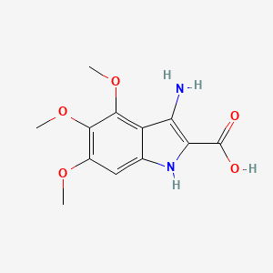 molecular formula C12H14N2O5 B7784388 3-amino-4,5,6-trimethoxy-1H-indole-2-carboxylic acid 