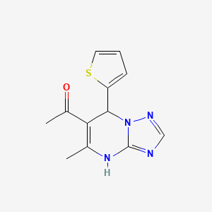 molecular formula C12H12N4OS B7784400 1-(5-Methyl-7-thien-2-yl-4,7-dihydro[1,2,4]triazolo[1,5-a]pyrimidin-6-yl)ethanone 