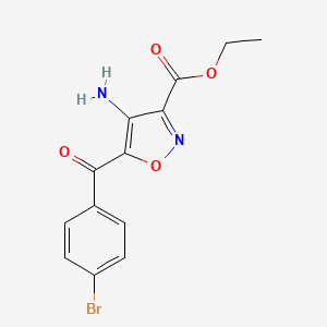 molecular formula C13H11BrN2O4 B7784402 Ethyl 4-amino-5-[(4-bromophenyl)carbonyl]-1,2-oxazole-3-carboxylate 