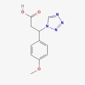 molecular formula C11H12N4O3 B7784445 3-(4-methoxyphenyl)-3-(1H-tetrazol-1-yl)propanoic acid 