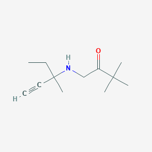 molecular formula C12H21NO B7784472 3,3-Dimethyl-1-[(3-methylpent-1-yn-3-yl)amino]butan-2-one 