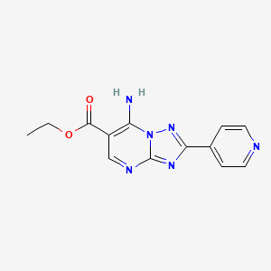 molecular formula C13H12N6O2 B7784477 [1,2,4]Triazolo[1,5-a]pyrimidine-6-carboxylic acid, 7-amino-2-(4-pyridinyl)-, ethyl ester CAS No. 120564-73-0