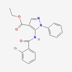 molecular formula C19H16BrN3O3 B7784490 ethyl 5-[(2-bromobenzoyl)amino]-1-phenyl-1H-pyrazole-4-carboxylate 