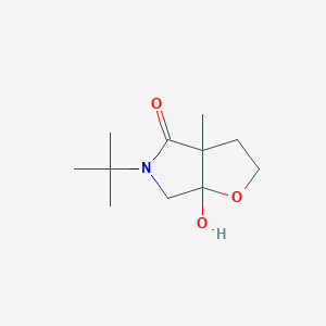 molecular formula C11H19NO3 B7784534 5-tert-Butyl-6a-hydroxy-3a-methyl-hexahydro-furo[2,3-c]pyrrol-4-one 