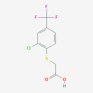 molecular formula C9H6ClF3O2S B7784543 {[2-Chloro-4-(trifluoromethyl)phenyl]sulfanyl}acetic acid CAS No. 883291-47-2