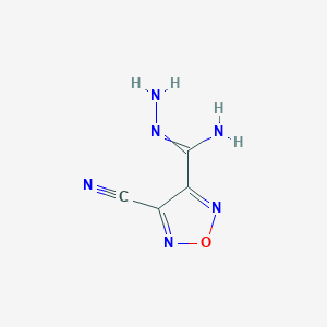 molecular formula C4H4N6O B7784609 N-amino-4-cyano-1,2,5-oxadiazole-3-carboximidamide 