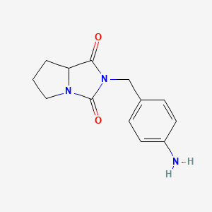 molecular formula C13H15N3O2 B7784617 2-(4-aminobenzyl)tetrahydro-1H-pyrrolo[1,2-c]imidazole-1,3(2H)-dione 