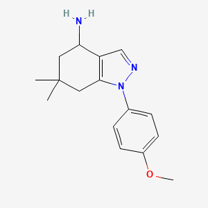molecular formula C16H21N3O B7784642 1-(4-methoxyphenyl)-6,6-dimethyl-4,5,6,7-tetrahydro-1H-indazol-4-amine 