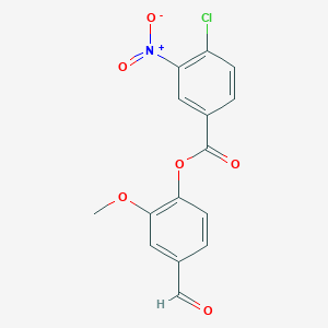 molecular formula C15H10ClNO6 B7784659 4-Formyl-2-methoxyphenyl 4-chloro-3-nitrobenzoate 