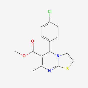 molecular formula C15H15ClN2O2S B7784682 methyl 5-(4-chlorophenyl)-7-methyl-2,3-dihydro-5H-[1,3]thiazolo[3,2-a]pyrimidine-6-carboxylate 