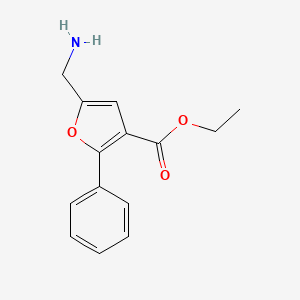 molecular formula C14H15NO3 B7784702 Ethyl 5-(aminomethyl)-2-phenylfuran-3-carboxylate 