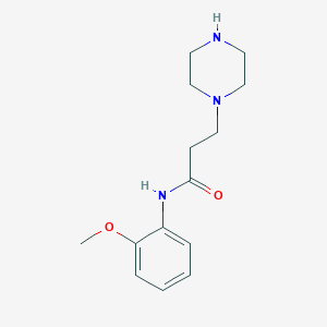 molecular formula C14H21N3O2 B7784728 N-(2-methoxyphenyl)-3-(piperazin-1-yl)propanamide 