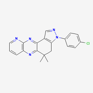 3-(4-chlorophenyl)-5,5-dimethyl-4,5-dihydro-3H-pyrazolo[4,3-f]pyrido[3,2-b]quinoxaline
