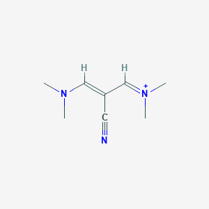 molecular formula C8H14N3+ B7784818 N-[(Z)-2-cyano-3-(dimethylamino)-2-propenylidene]-N-methylmethanaminium 